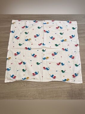 Vintage Medline Hospital Baby Receiving Blanket Colorful Ducks Cotton